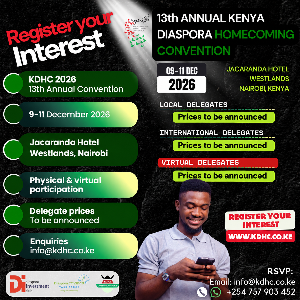 KDHC 2026 delegate ticketing and payment options